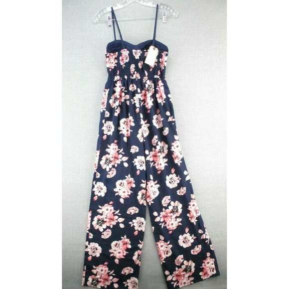 BOG Collective Jumpsuit Romper Womens Extra Small Blue Floral Built In Bra - Picture 3 of 10